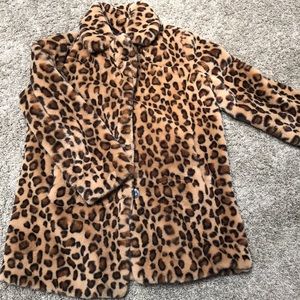Leopard print fleece jacket